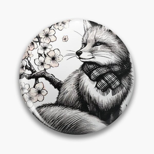 Item preview, Charming Fox amidst Sakura Blossoms designed and sold by inkNext.