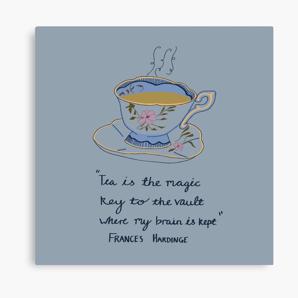 Item preview, Tea is the magic key Vintage Tea Quote Art – Elegant Teacup Illustration with Literary Saying designed and sold by Warm Whimsy Designs.