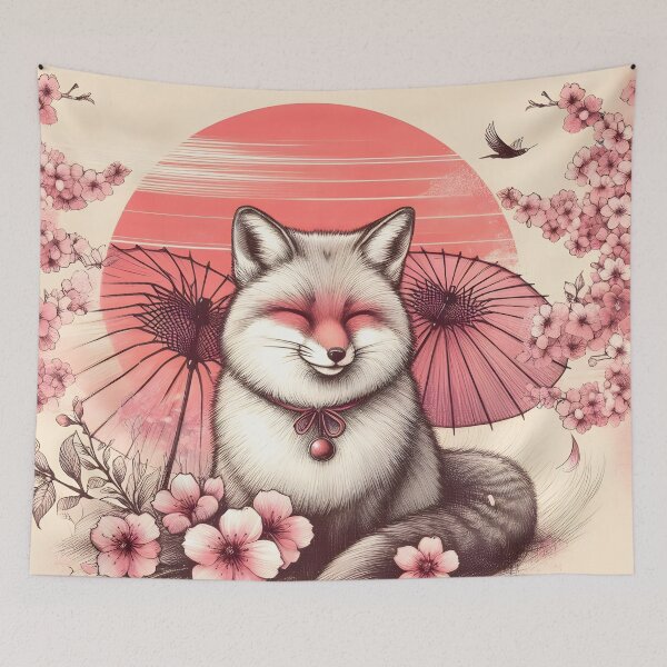 Item preview, Sakura Fox in Blooming Splendor designed and sold by inkNext.