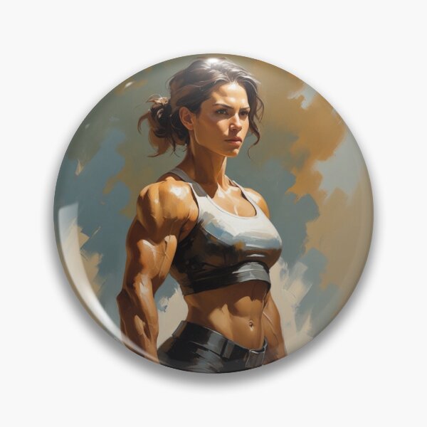Item preview, Strong Female Warrior - Athletic Woman Digital Art Portrait designed and sold by TopUpDesign.