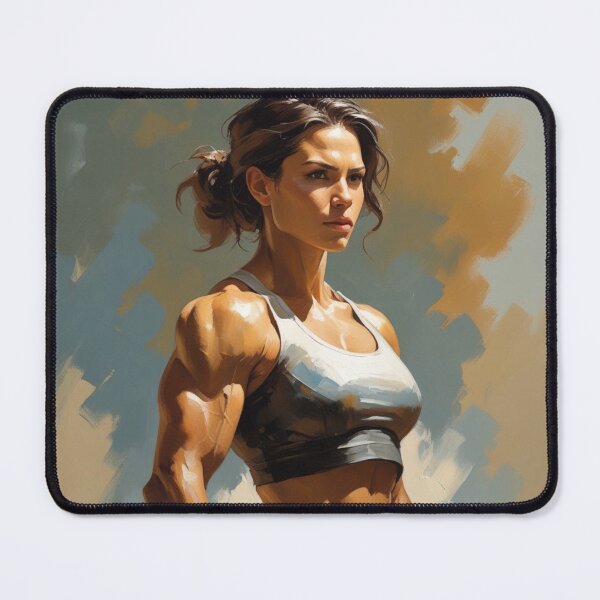 Item preview, Strong Female Warrior - Athletic Woman Digital Art Portrait designed and sold by TopUpDesign.