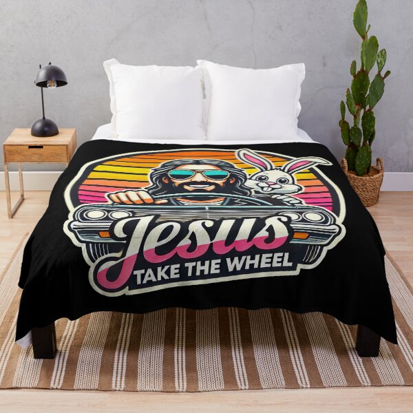Item preview, Jesus Take The Wheel Easter Bunny designed and sold by plushism.