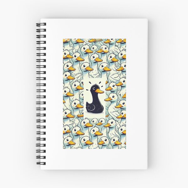 Item preview, Stand Out from the Crowd – Quirky Black Duck Among White Ducks Cartoon Art designed and sold by LDArtWork.