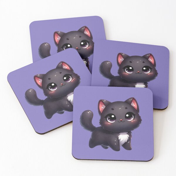 Aperçu de l'œuvre Chaton noir kawaii super mignon et adorable créée et vendue par AnmitsuArt.