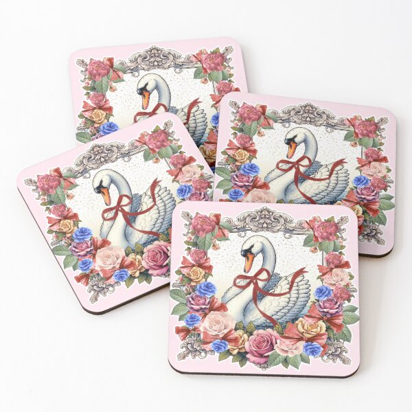 Item preview, Beautiful Pink Swan, flowers, femininity, beauty and love, rococò vibes designed and sold by Sugar Wisdom .