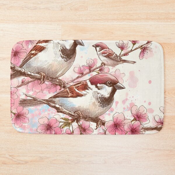 Item preview, Spring Sparrows in Sakura Bloom designed and sold by inkNext.