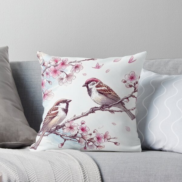 Item preview, Graceful Sparrows Amid Sakura designed and sold by inkNext.