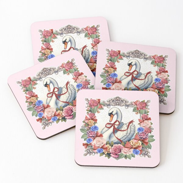 Item preview, Beautiful Pink Swan, flowers, femininity, beauty and love, rococò vibes designed and sold by Sugar Wisdom .