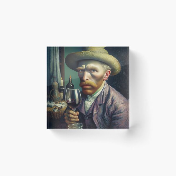 Item preview, Van Gogh and wine self-portait designed and sold by Picsgalleryai.