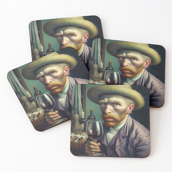 Item preview, Van Gogh and wine self-portait designed and sold by Picsgalleryai.