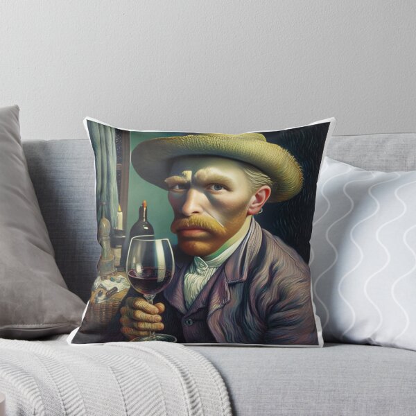 Item preview, Van Gogh and wine self-portait designed and sold by Picsgalleryai.