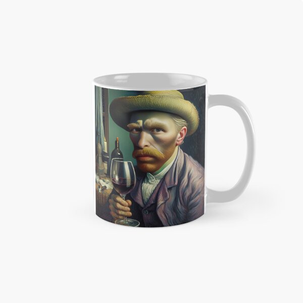 Item preview, Van Gogh and wine self-portait designed and sold by Picsgalleryai.
