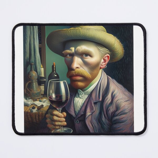 Item preview, Van Gogh and wine self-portait designed and sold by Picsgalleryai.