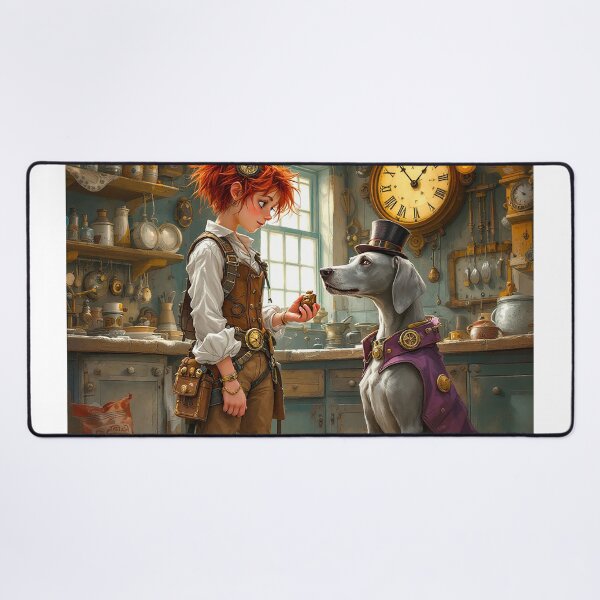 Item preview, Inka waiting for his cake: steampunk kitchen scene designed and sold by Anne-Abadie.