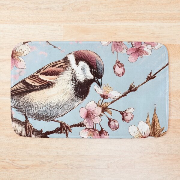 Item preview, Enchanting Sparrows in Sakura Bloom designed and sold by inkNext.