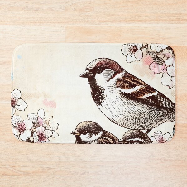 Item preview, Serene Sparrows in Sakura designed and sold by inkNext.