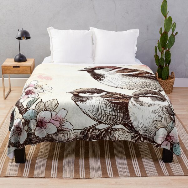 Item preview, Serene Sparrows in Sakura designed and sold by inkNext.