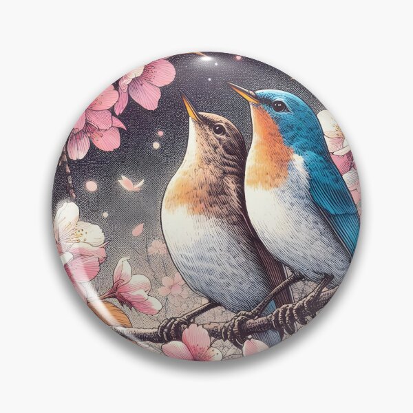 Item preview, Nightingales in Sakura Harmony designed and sold by inkNext.