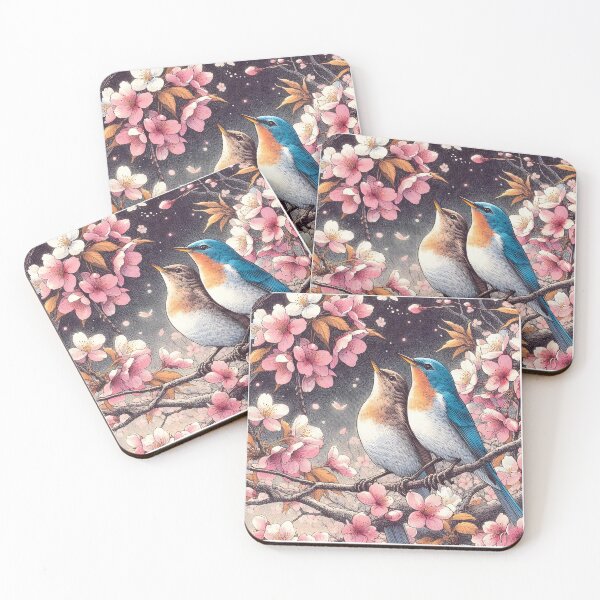 Item preview, Nightingales in Sakura Harmony designed and sold by inkNext.