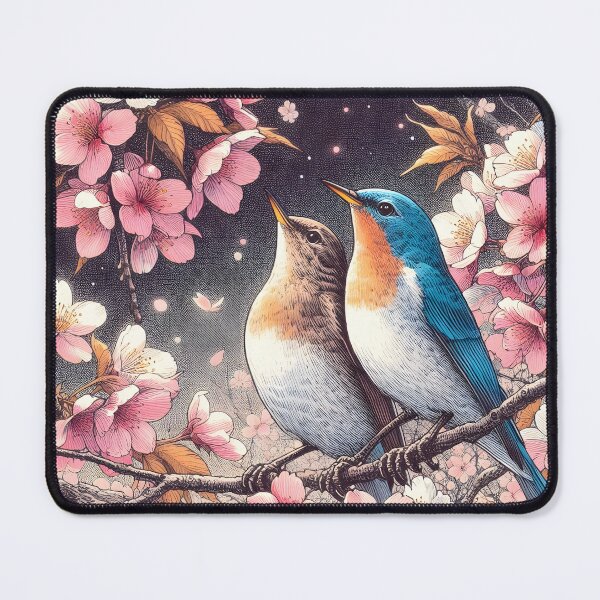 Item preview, Nightingales in Sakura Harmony designed and sold by inkNext.