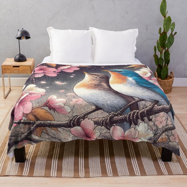 Item preview, Nightingales in Sakura Harmony designed and sold by inkNext.
