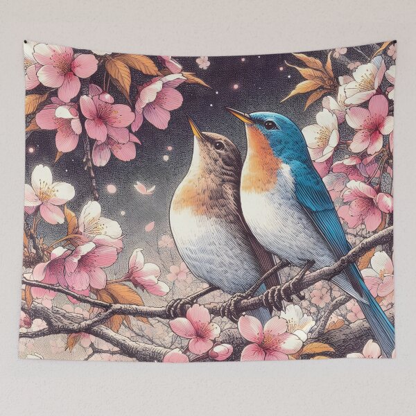 Item preview, Nightingales in Sakura Harmony designed and sold by inkNext.