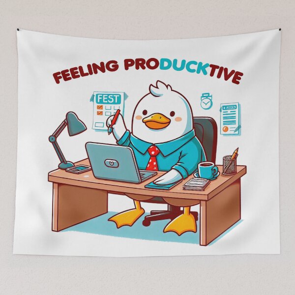 Item preview, Feeling Produktive Duck Meme designed and sold by Retr0Tshirts.