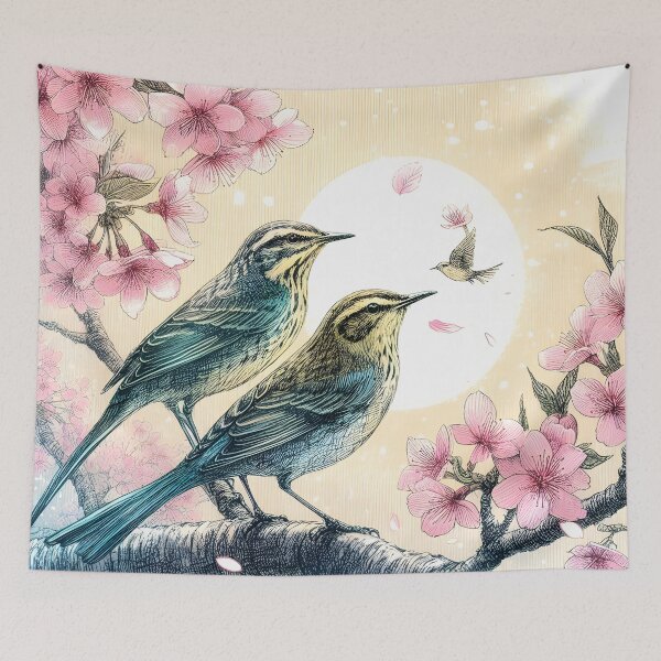 Item preview, Nightingales in Sakura Bliss designed and sold by inkNext.