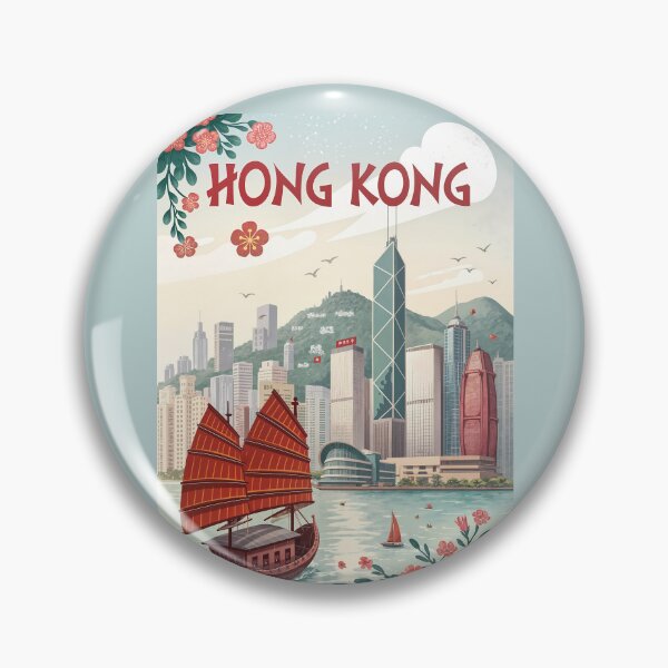 Artikelvorschau, Vintages Hongkong-Skyline-Reise-Plakat entworfen und verkauft von Witsprings.