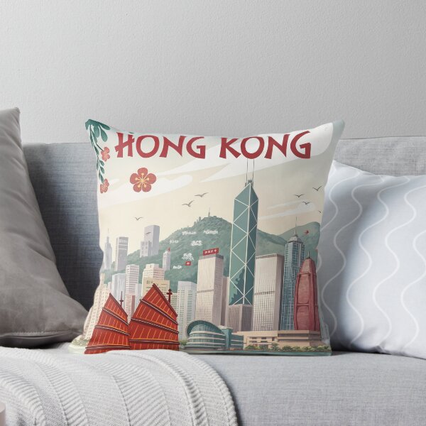Item preview, Vintage Hong Kong Skyline Travel Poster designed and sold by Witsprings.
