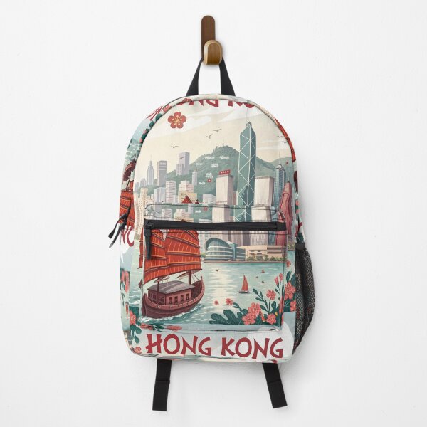 Item preview, Vintage Hong Kong Skyline Travel Poster designed and sold by Witsprings.