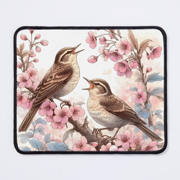 Item preview, Whimsical Nightingales in Sakura designed and sold by inkNext.