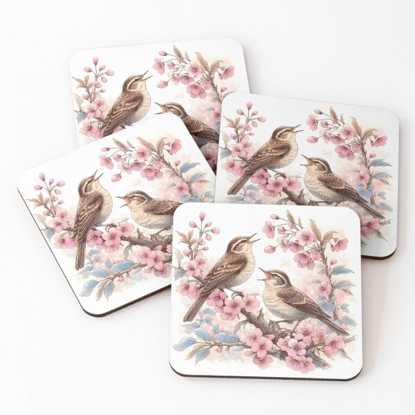 Item preview, Whimsical Nightingales in Sakura designed and sold by inkNext.