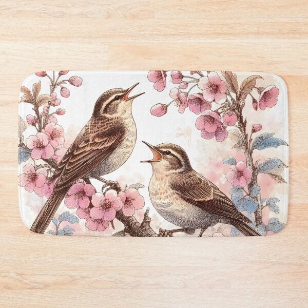 Item preview, Whimsical Nightingales in Sakura designed and sold by inkNext.