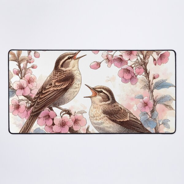 Item preview, Whimsical Nightingales in Sakura designed and sold by inkNext.