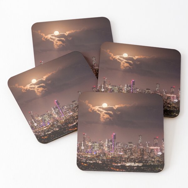 Item preview, Moonrise over Brisbane City - Two designed and sold by raneman.