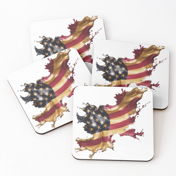 Item preview, USA Flag in Gold and Dark – Abstract Art designed and sold by EternoVibe.