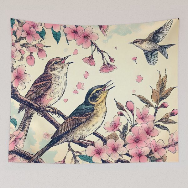 Item preview, Nightingales in Sakura Elegance designed and sold by inkNext.