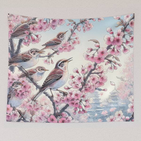 Item preview, Sakura Blossoms and Nightingales designed and sold by inkNext.