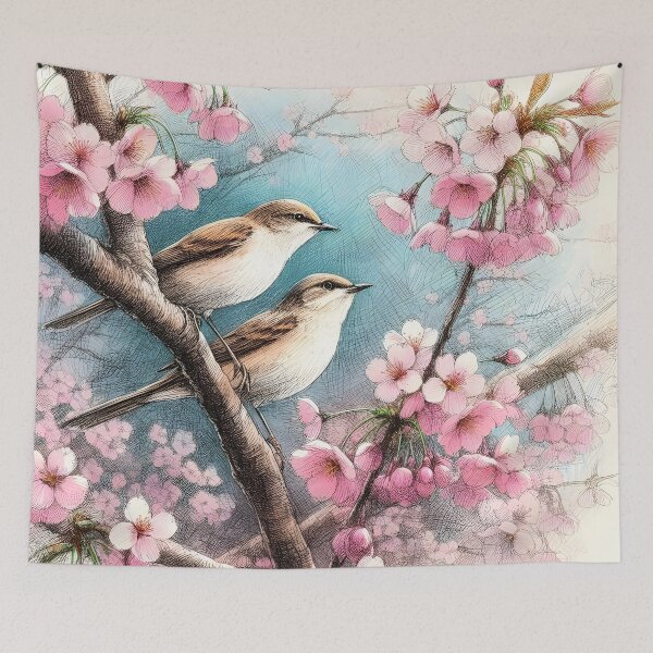 Item preview, Sakura Nightingales in Harmony designed and sold by inkNext.