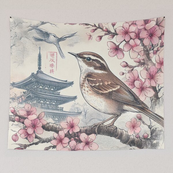 Item preview, Nightingales in Sakura Bliss designed and sold by inkNext.