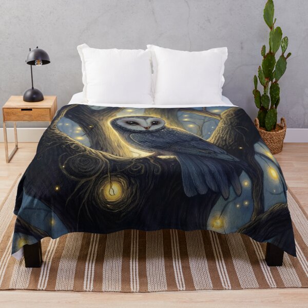 Item preview, Mystical Owl in an Enchanted Forest – Glowing Night Magic designed and sold by Chroma Myst.