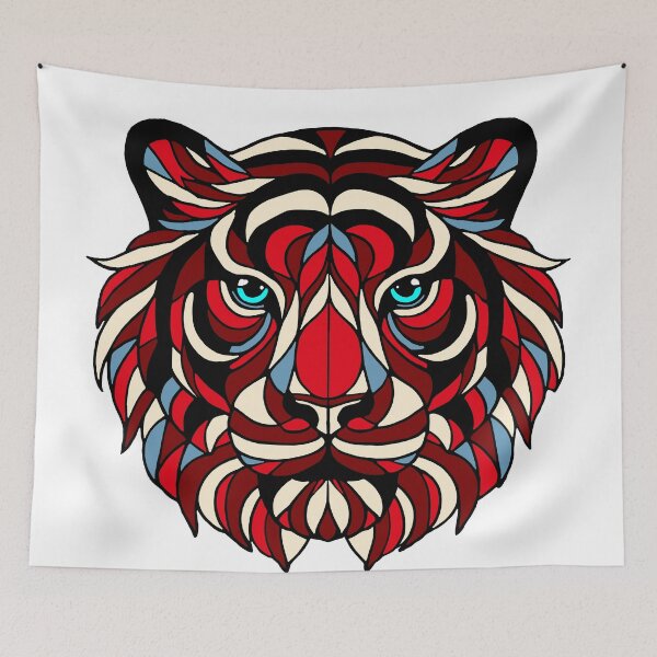 Item preview, Stained glass tiger designed and sold by SpectrumShine.
