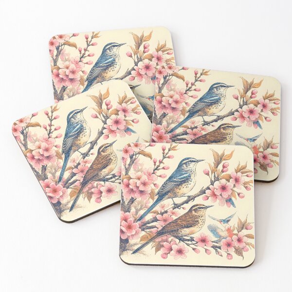 Item preview, Nightingales in Sakura Harmony designed and sold by inkNext.