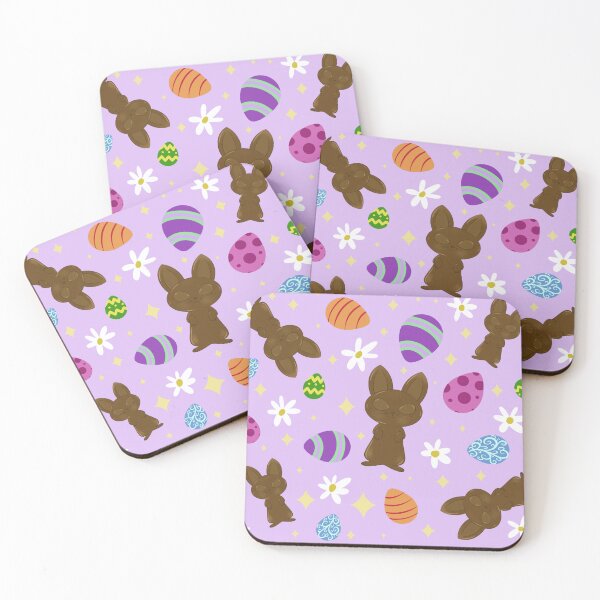 Item preview, Chocolate Easter Bunnies and Colorful Eggs Pattern  designed and sold by KiyaSketches.
