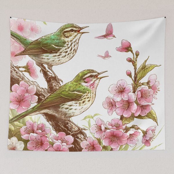Item preview, Nightingales in Sakura Haven designed and sold by inkNext.