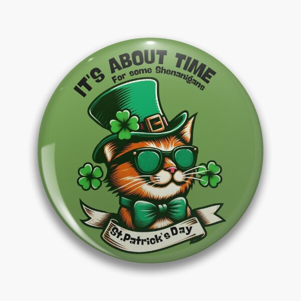 Item preview, St Patricks Day Cat It's About Time For some Shenanigans   designed and sold by DarekShop.
