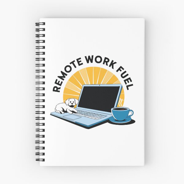 Item preview, Remote Work Fuel – Laptop, Coffee, and Cute Dog Illustration designed and sold by CrownedCanvas.