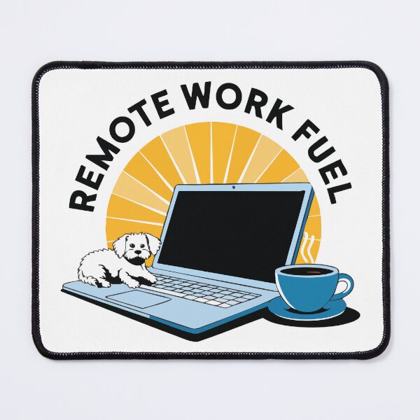 Item preview, Remote Work Fuel – Laptop, Coffee, and Cute Dog Illustration designed and sold by CrownedCanvas.