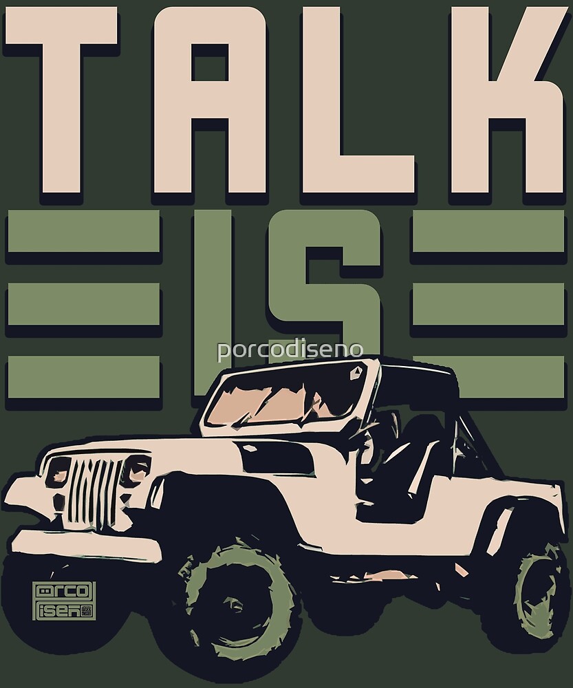 "Funny Talk is Jeep Cheap Bleep Talking Pun Word Play" by porcodiseno